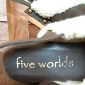 Five World Platform Clogs Brown